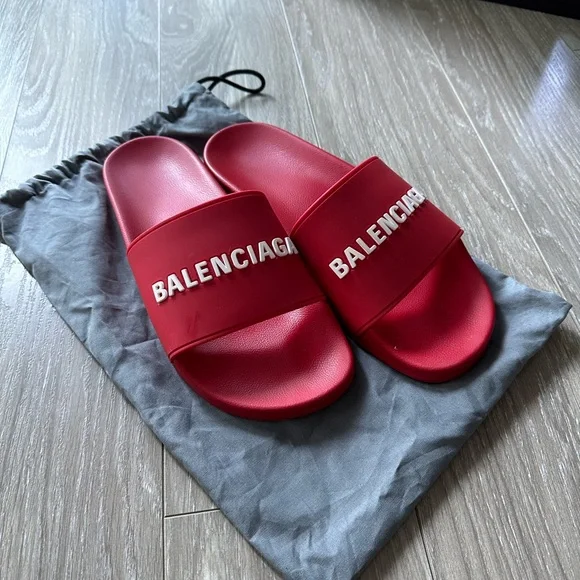 Balenciaga | Shoes | Balenciaga Red Slides | Poshmark display picture 1